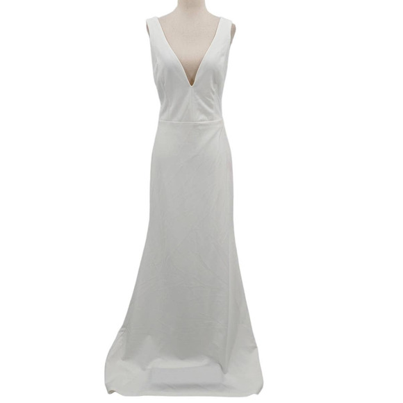 LULU'S XS Extraordinary Romance White Button Back Mermaid Maxi Dress B111 - Picture 3 of 9